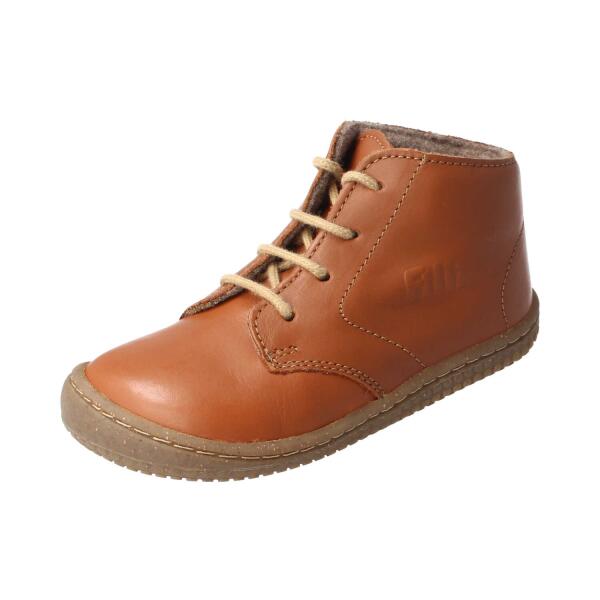 SOFT-TOE Halbschuh chestnut bio nappa leather woolfleece laces Weite/M 23