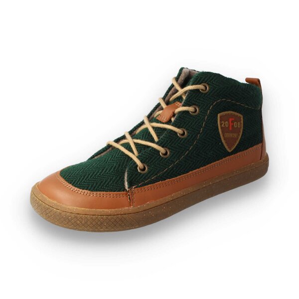 BE-HAPPY Halbschuh olive bio nappa woolfleece Weite/M