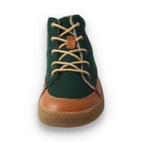 BE-HAPPY Halbschuh olive bio nappa woolfleece Weite/M