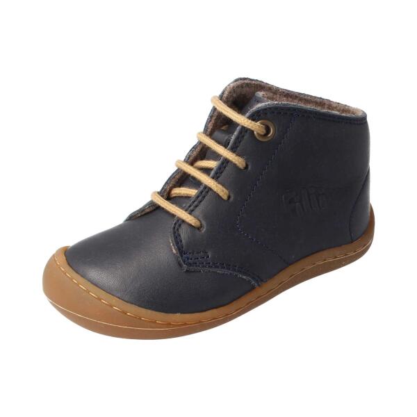SOFT-TOE Halbschuh navy bio nappa leather fleece laces Weite/M 22