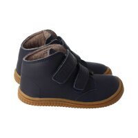 SOFT-FEET Halbschuh navy bio nappa leather fleece Klettverschluss Weite/M