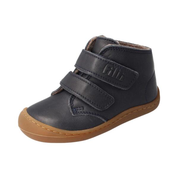 SOFT-FEET Halbschuh navy bio nappa leather fleece Klettverschluss Weite/M 29