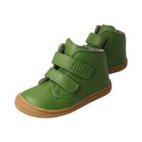 SOFT-FEET Halbschuh olive bio nappa leather fleece Klettverschluss Weite/M