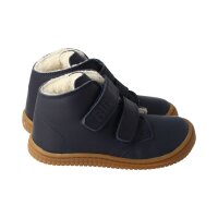 SOFT-FEET Halbschuh navy bio nappa lather wool Klettverschluss Weite/M
