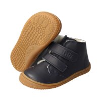 SOFT-FEET Halbschuh navy bio nappa lather wool Klettverschluss Weite/M