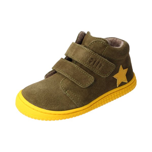CHAMELIION Halbschuh khaki velours leather fleece Klettverschluss Weite/M