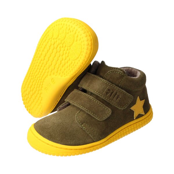 CHAMELIION Halbschuh khaki velours leather fleece Klettverschluss Weite/M 30