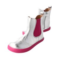 CHELSEA-CITY Stiefel silver nappa leather zipper Weite/M 33