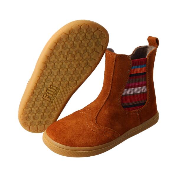 CHELSEA-CITY Winterstiefel chestnut velours leather fleece zipper Weite/M 31