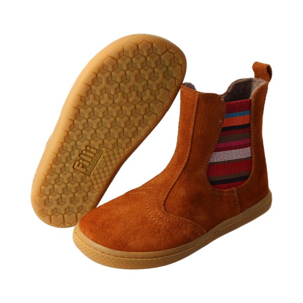 CHELSEA-CITY Winterstiefel chestnut velours leather fleece zipper Weite/M 35