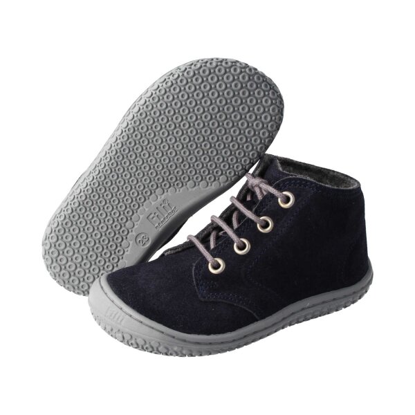SQUIRREL Halbschuh navy velours leather fleece laces Weite/S 25