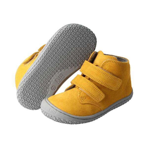 SNAIL Halbschuh mustard velours leather fleece Klettverschluss Weite/S 23