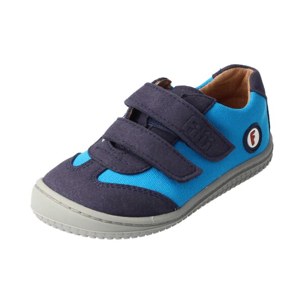 LEGUAN Halbschuh turquoise vegan canvas textil Klettverschluss Weite/W