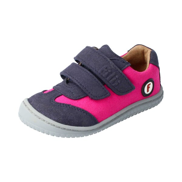 LEGUAN Halbschuh pink vegan canvas textil Klettverschluss Weite/W 23