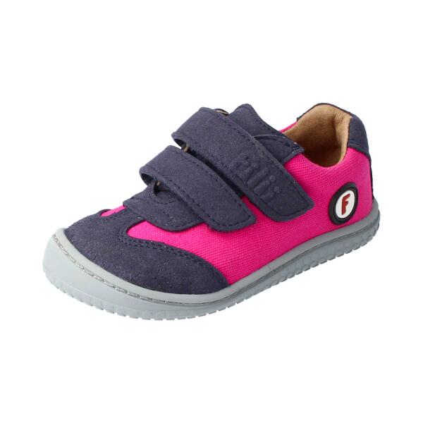 LEGUAN Halbschuh pink vegan canvas textil Klettverschluss Weite/W 26