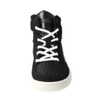 CHAMPI Sneaker/ Turnschuh black/white reflector vegan zipper Weite/M 29