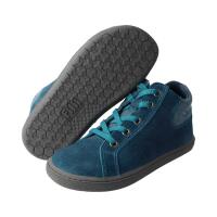 STAY-HAPPY Halbschuh petrol velours textil zipper Weite/W 35