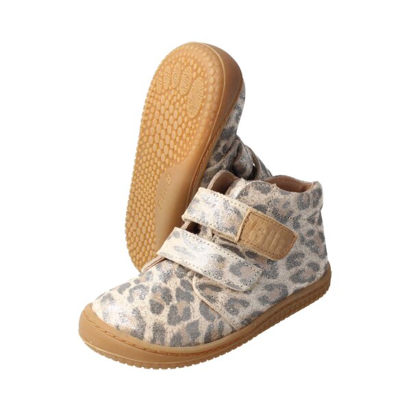 LEOPARDII Halbschuh glitter ecru velours leather Klettverschluss Weite/W 19