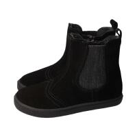 CHELSEA-CITY Winterstiefel black velours leather fleece zipper Weite/W 29