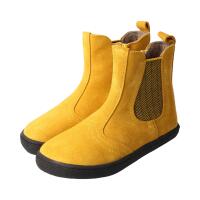 CHELSEA-CITY Winterstiefel mustard velours leather fleece zipper Weite/W 35