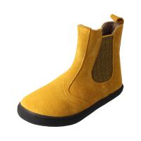 CHELSEA-CITY Winterstiefel mustard velours leather fleece zipper Weite/W 35