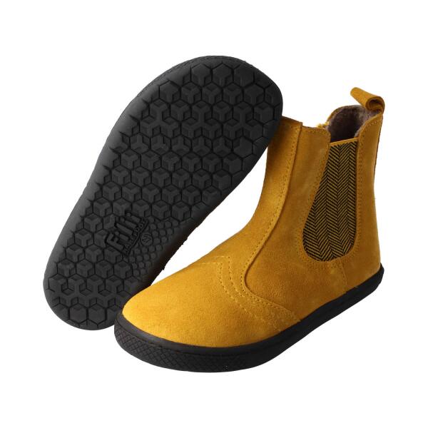 CHELSEA-CITY Winterstiefel mustard velours leather fleece zipper Weite/W 38