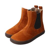 CHELSEA-CITY Winterstiefel chestnut velours leather fleece zipper Weite/W 35