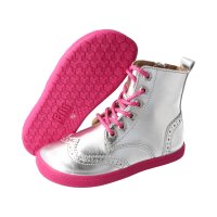 LET`S ROCK Stiefel silver nappa leather zipper laces Weite/W
