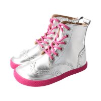 LET`S ROCK Winterstiefel silver nappa leather zipper laces Weite/W