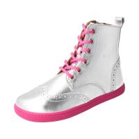 LET`S ROCK Stiefel silver nappa leather zipper laces...