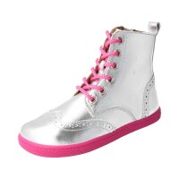 LET`S ROCK Stiefel silver nappa leather zipper laces...