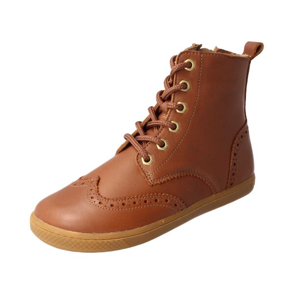 LET`S ROCK Stiefel chestnut nappa leather zipper laces Weite/W 38