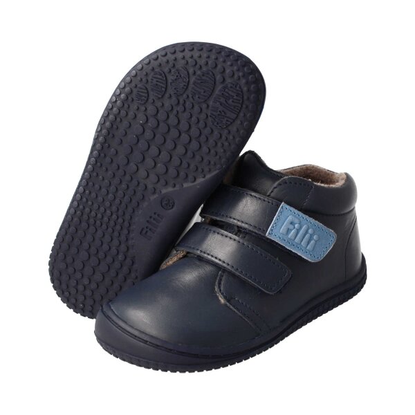 CHAMELIION Halbschuh navy nappa leather fleece velcro Weite/W 29