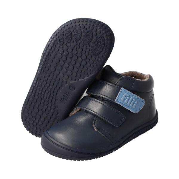 CHAMELIION Halbschuh navy nappa leather fleece Klettverschluss Weite/W 30