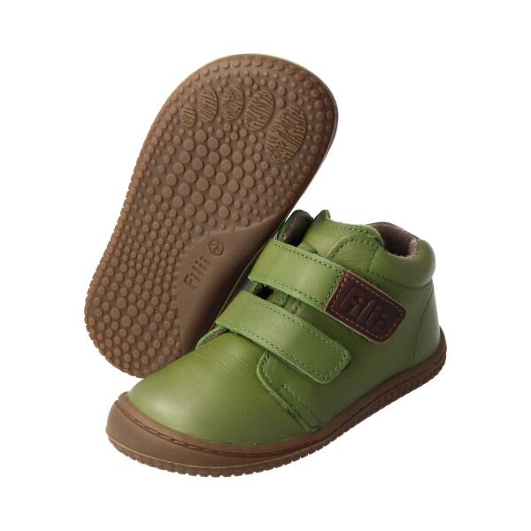 CHAMELIION Halbschuh khaki nappa leather fleece Klettverschluss Weite/W 31