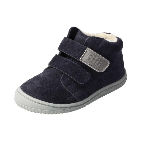 WOLFY Halbschuh navy velours leather wool Klettverschluss Weite/W