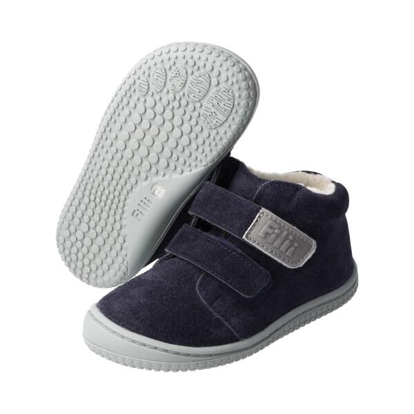 WOLFY Halbschuh navy velours leather wool Klettverschluss Weite/W 21