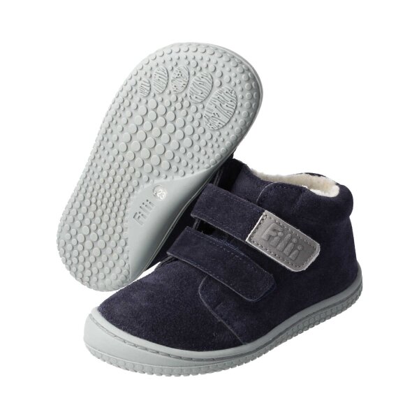 WOLFY Halbschuh navy velours leather wool Klettverschluss Weite/W 25