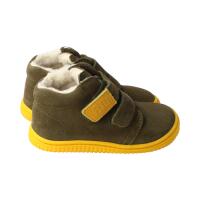 WOLFY Halbschuh khaki velours leather wool Klettverschluss Weite/W