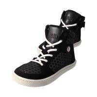 CHAMPI Sneaker/ Turnschuh black/white 12.0 textil zipper laces Weite/W 30