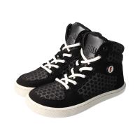 CHAMPI Sneaker/ Turnschuh black/white 12.0 textil zipper laces Weite/W 38