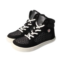 CHAMPI Sneaker/ Turnschuh black/white 12.0 textil zipper laces Weite/W 41