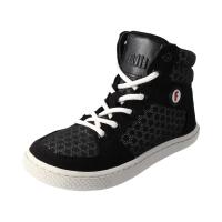 CHAMPI Sneaker/ Turnschuh black/white 12.0 textil zipper laces Weite/W 41