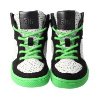 CHAMPI Sneaker/ Turnschuh black/green 12.0 textil zipper laces Weite/W 41