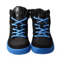 CHAMPI Sneaker/ Turnschuh black/blue 12.0 textil zipper laces Weite/W 40