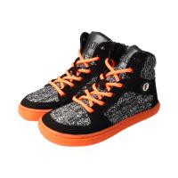 CHAMPI Sneaker/ Turnschuh black/orange 12.0 textil zipper laces Weite/W 32