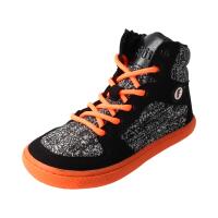 CHAMPI Sneaker/ Turnschuh black/orange 12.0 textil zipper laces Weite/W 36
