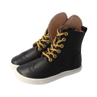 LET`S ROCK Stiefel black vegan textil laces Weite/W
