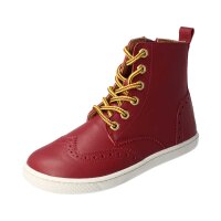 LET`S ROCK Stiefel wine red vegan textil laces Weite/W 34
