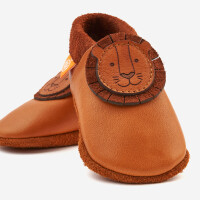 ORANGENKINDER LEO, braun, Bio-Leder, Krabbelschuhe, Hausschuhe, Weite: M+W